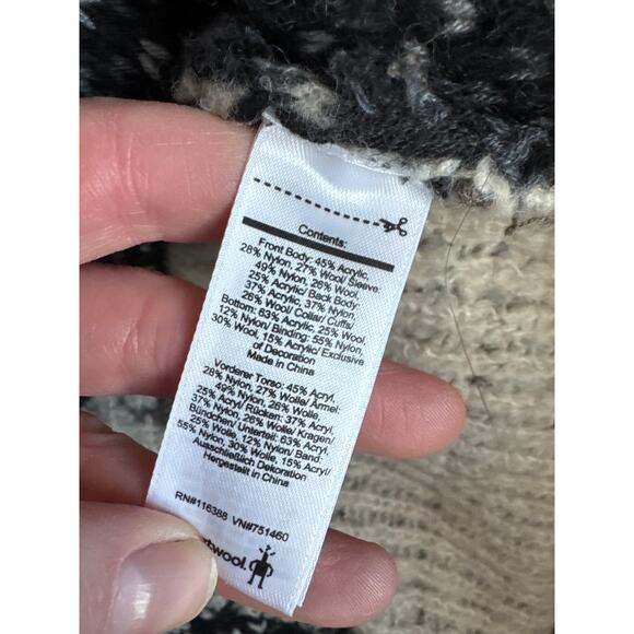 SMARTWOOL Womens CHUP Potlach 1/2 Zip Sweater Aztec SMALL Charcoal Heather - Picture 6 of 7